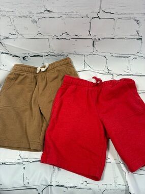Cat & Jack Red, Yellow & Brown Colorblock Pull-On Shorts